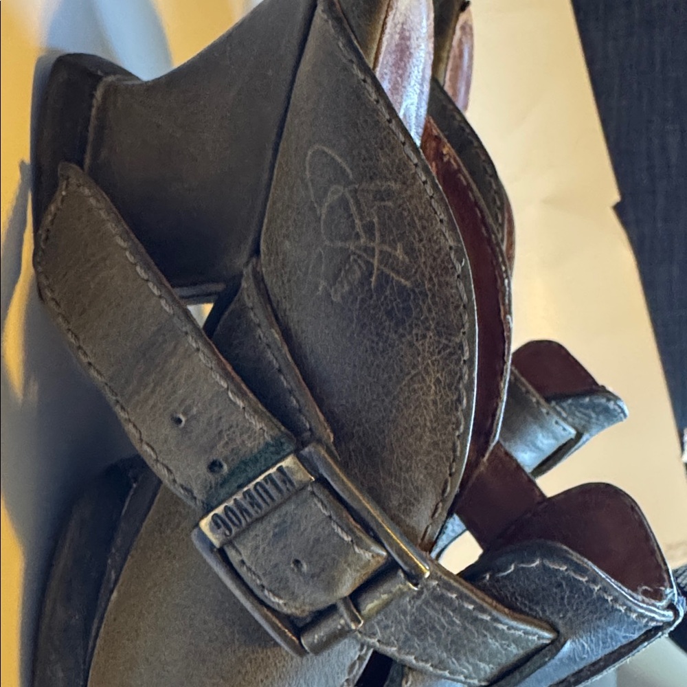 John Fluevog dark green Leather Buckle Shoes - Picture 4 of 11
